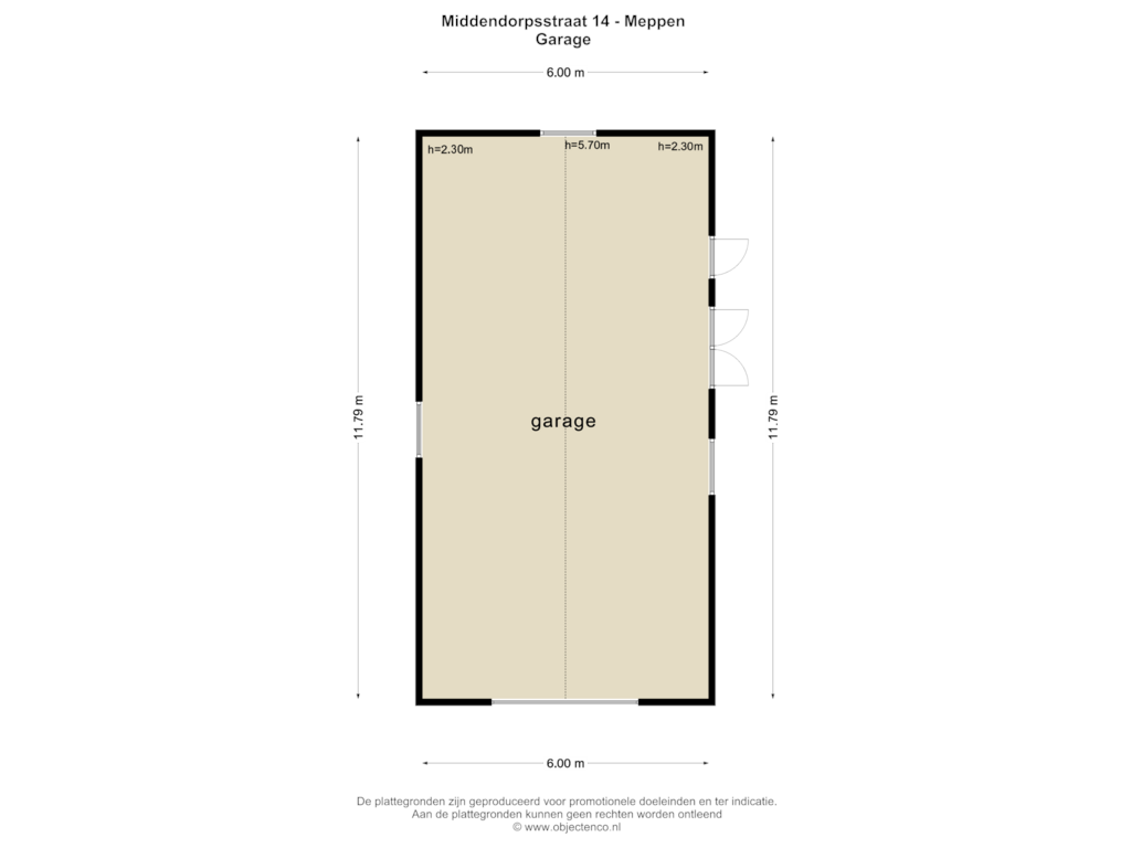 Bekijk plattegrond van GARAGE van Middendorpsstraat 14