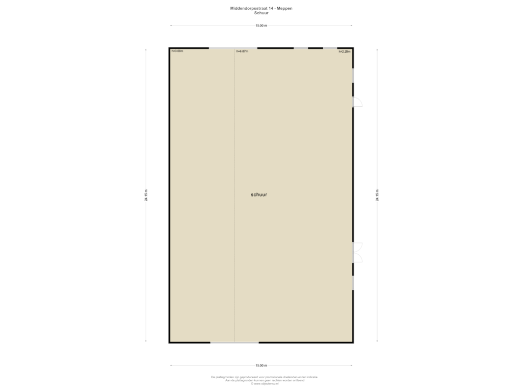 Bekijk plattegrond van SCHUUR van Middendorpsstraat 14