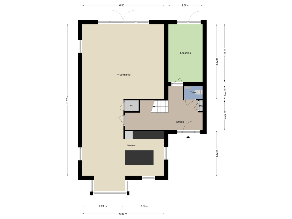 Bekijk plattegrond van Begane Grond van Oude Nieuwveenseweg 62