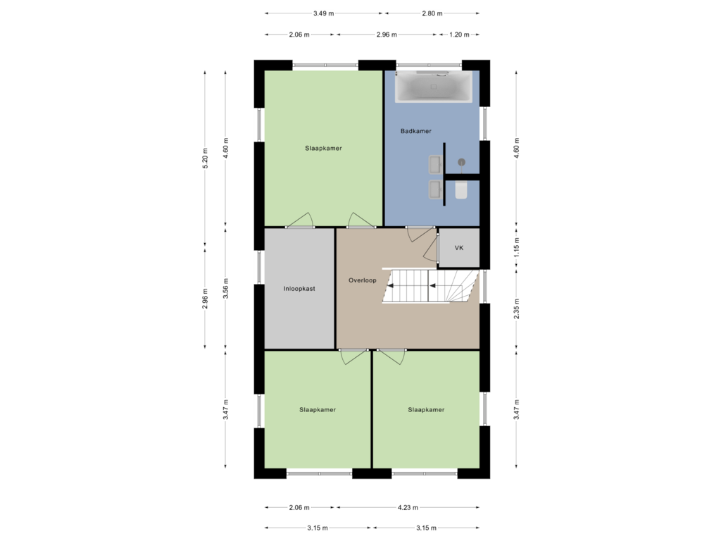 Bekijk plattegrond van 1e Verdieping van Oude Nieuwveenseweg 62