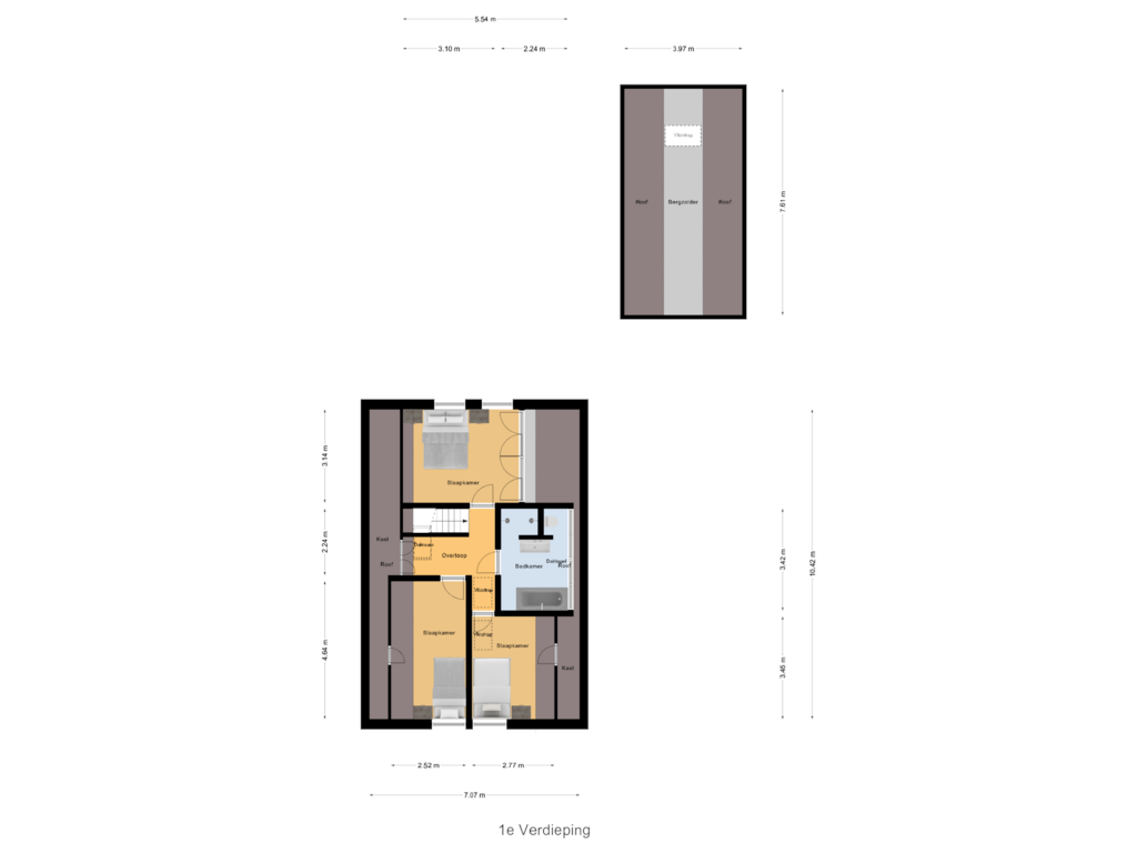 Bekijk plattegrond van 1e Verdieping van Capucijnenstraat 66