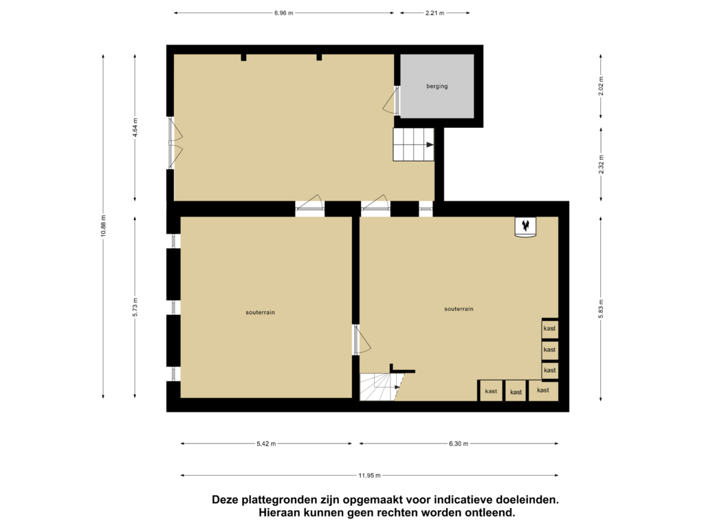 Bekijk plattegrond van Souterrain van Bergse Linker Rottekade 200