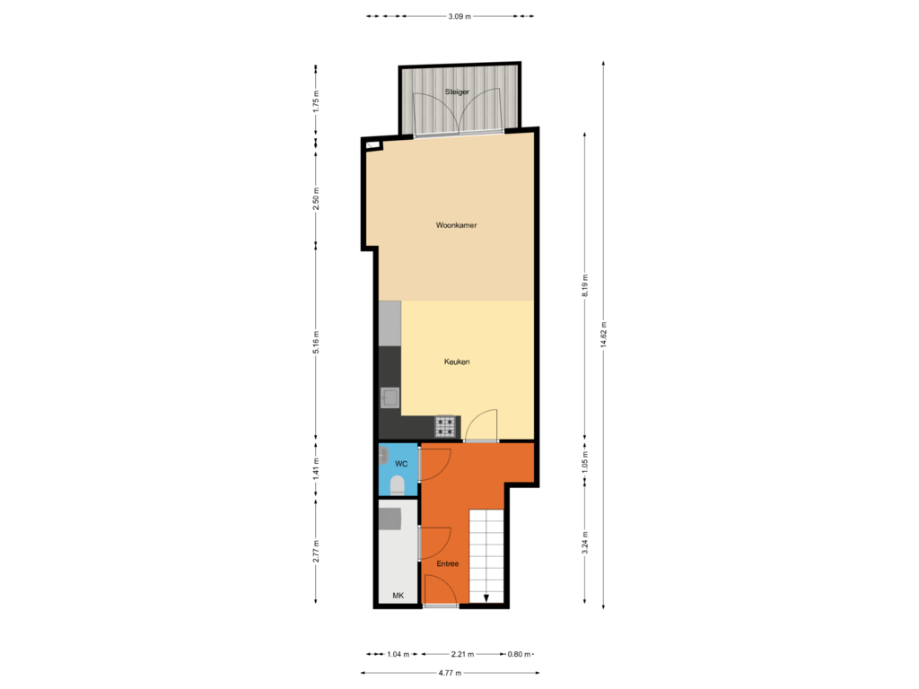 Bekijk plattegrond van Begane grond van Grotekerksbuurt 42