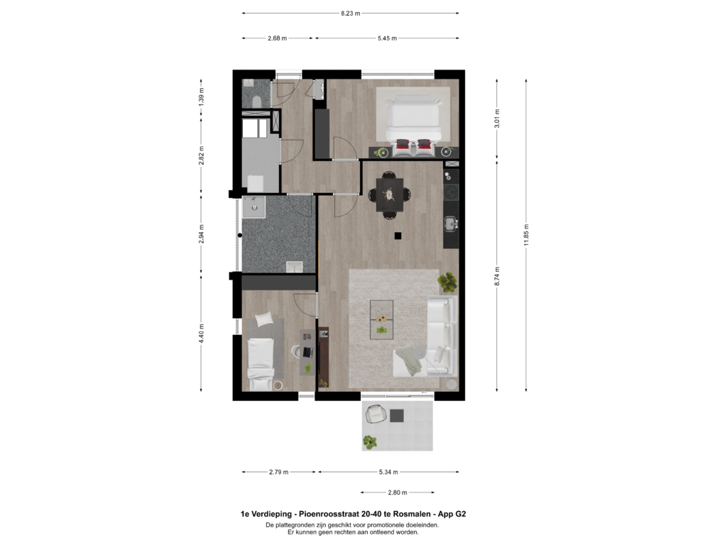 Bekijk plattegrond van 1e Verdieping van Pioenroosstraat 54