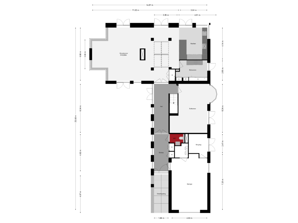 View floorplan of Begane Grond of Ringvaartweg 148