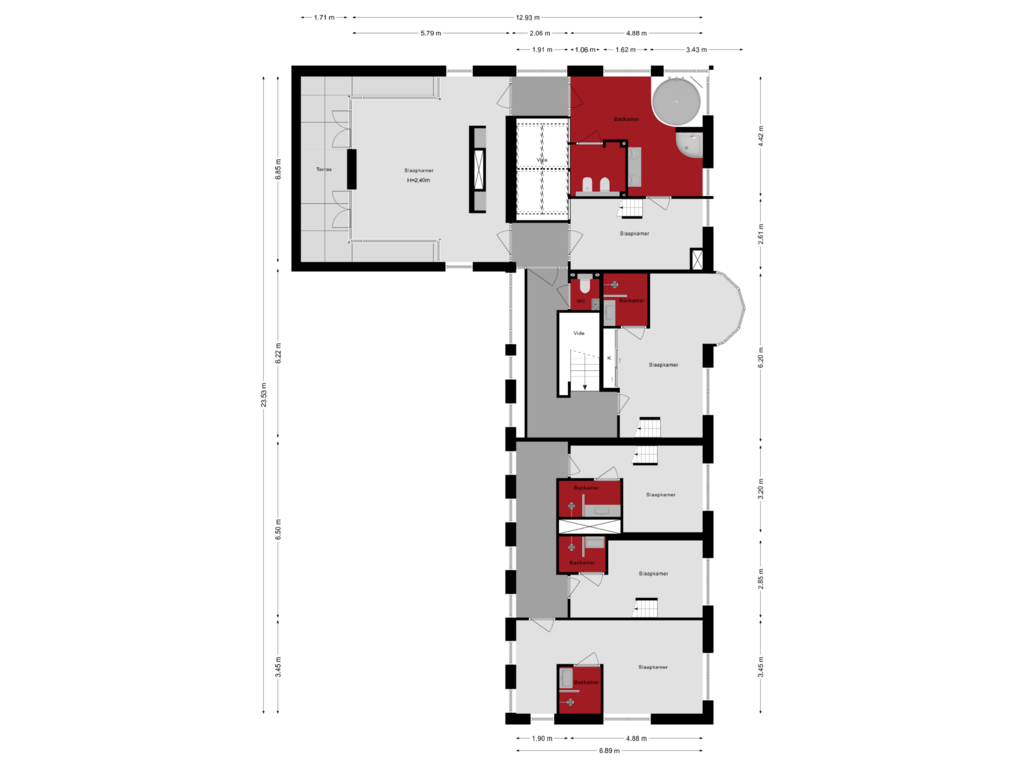 View floorplan of 1e verdieping of Ringvaartweg 148