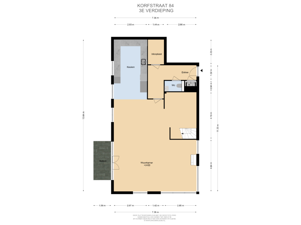 Bekijk plattegrond van 3E Verdieping van Korfstraat 84