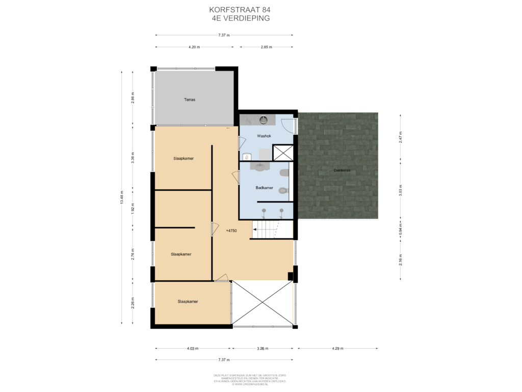 Bekijk plattegrond van 4E Verdieping van Korfstraat 84