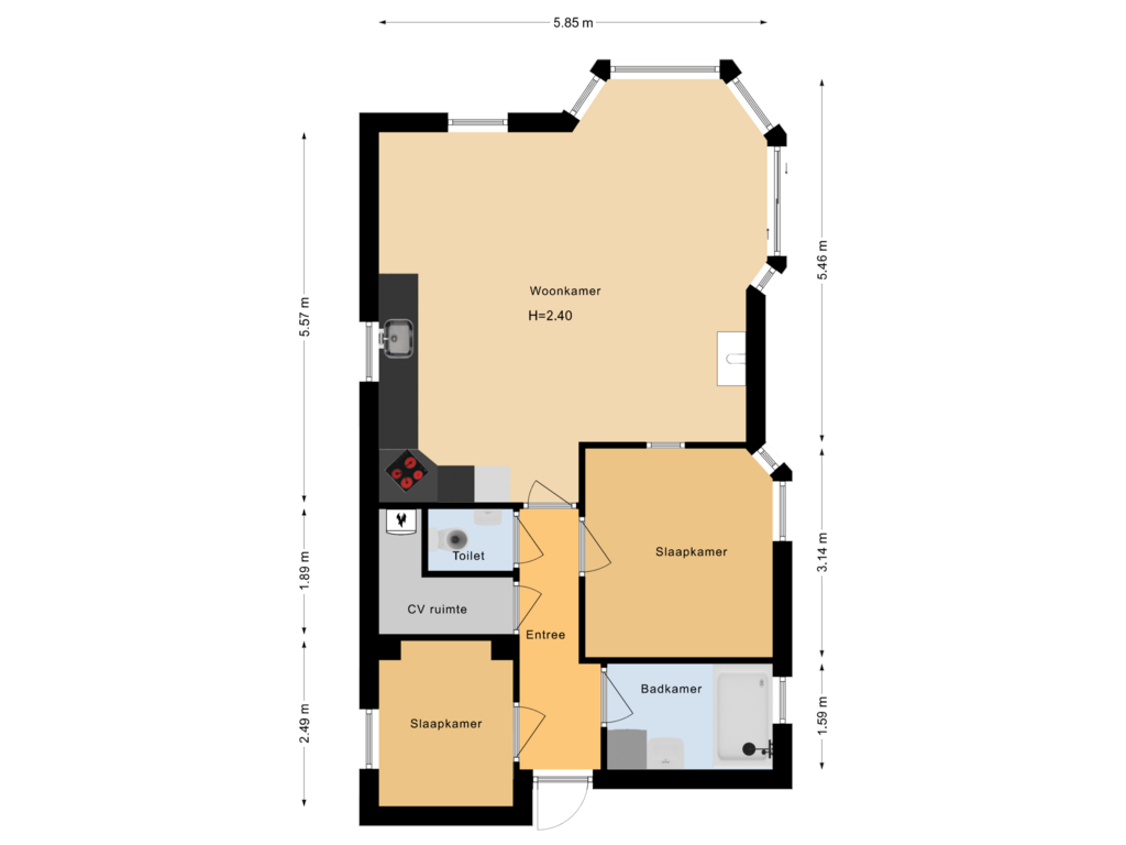 Bekijk plattegrond van Ground-floor van Eilandseweg 32-C114