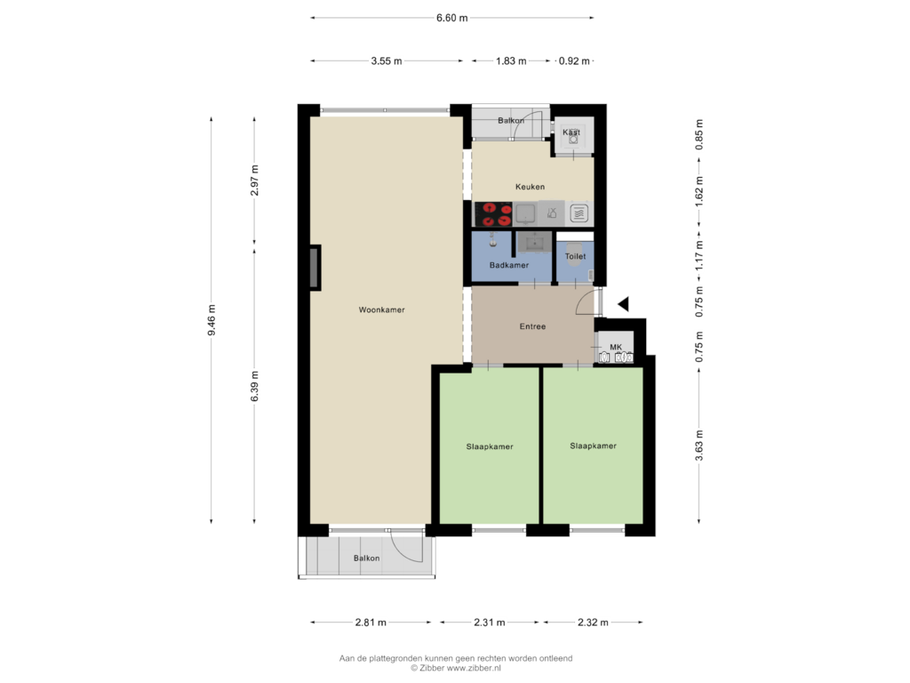 Bekijk plattegrond van Appartement van Schiedamseweg 138-D