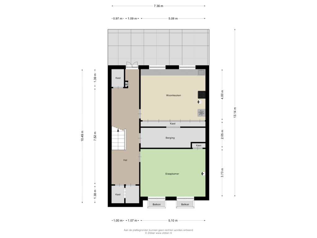 Bekijk plattegrond van Souterrain van Plantsoen 33