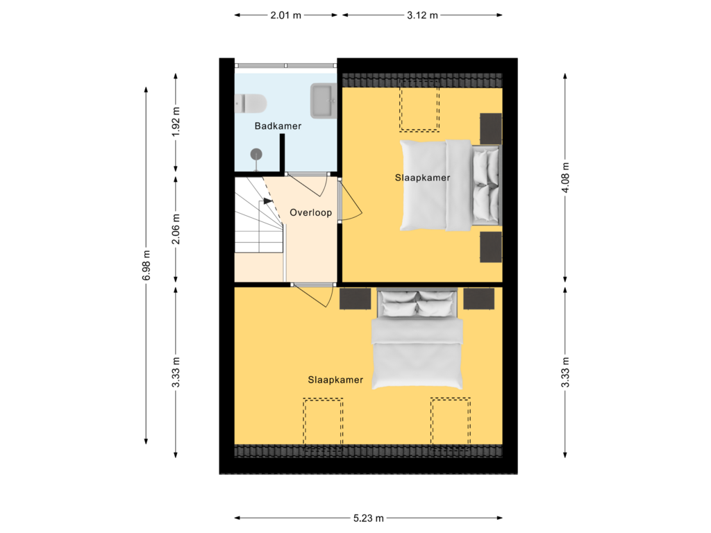 Bekijk plattegrond van 1e Verdieping van De Hop 14