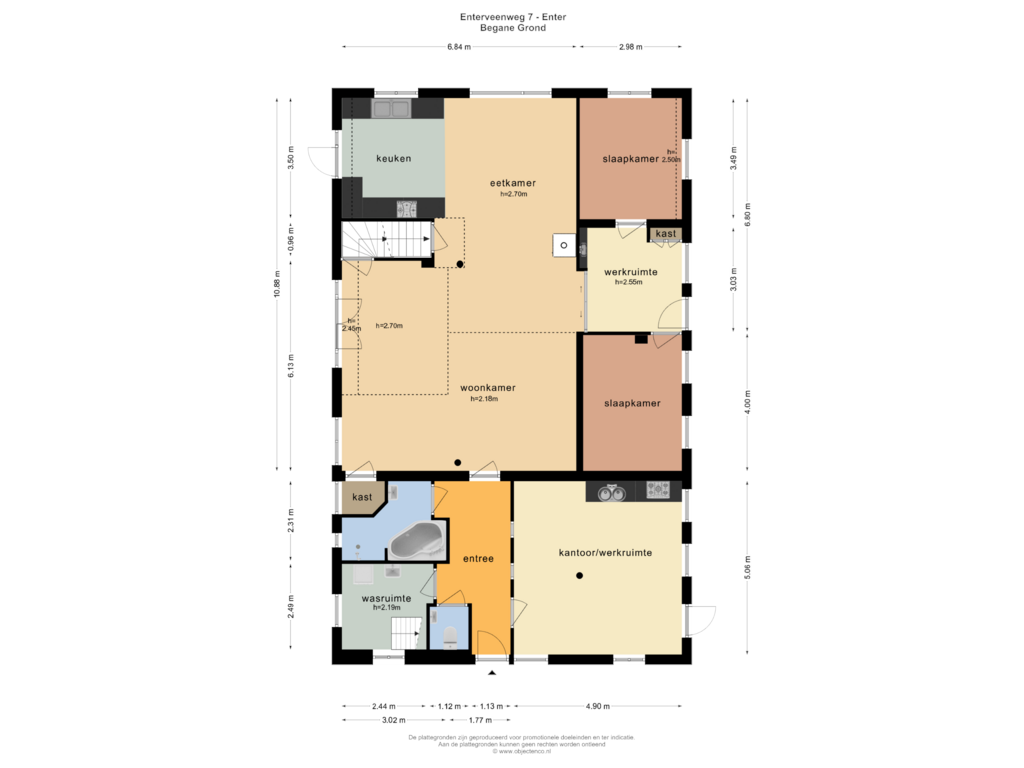 Bekijk plattegrond van BEGANE GROND van Enterveenweg 7