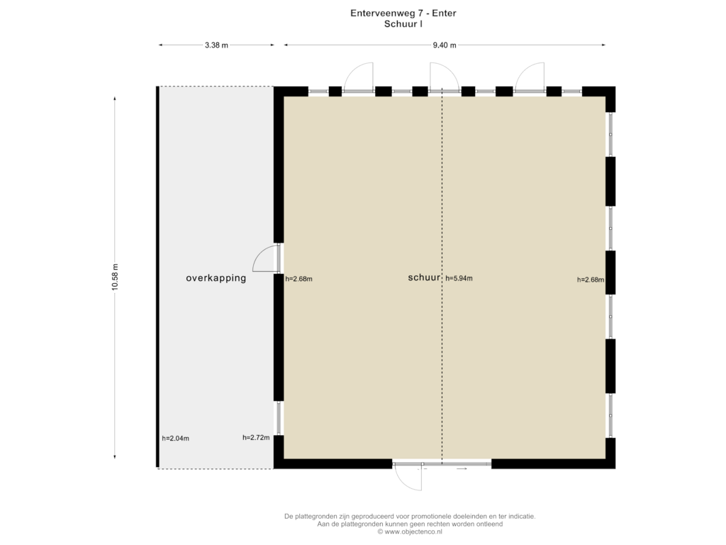 Bekijk plattegrond van SCHUUR I van Enterveenweg 7