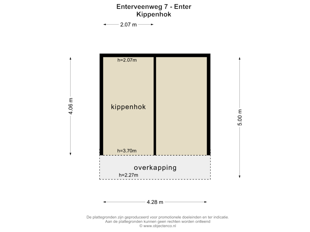 Bekijk plattegrond van KIPPENHOK van Enterveenweg 7