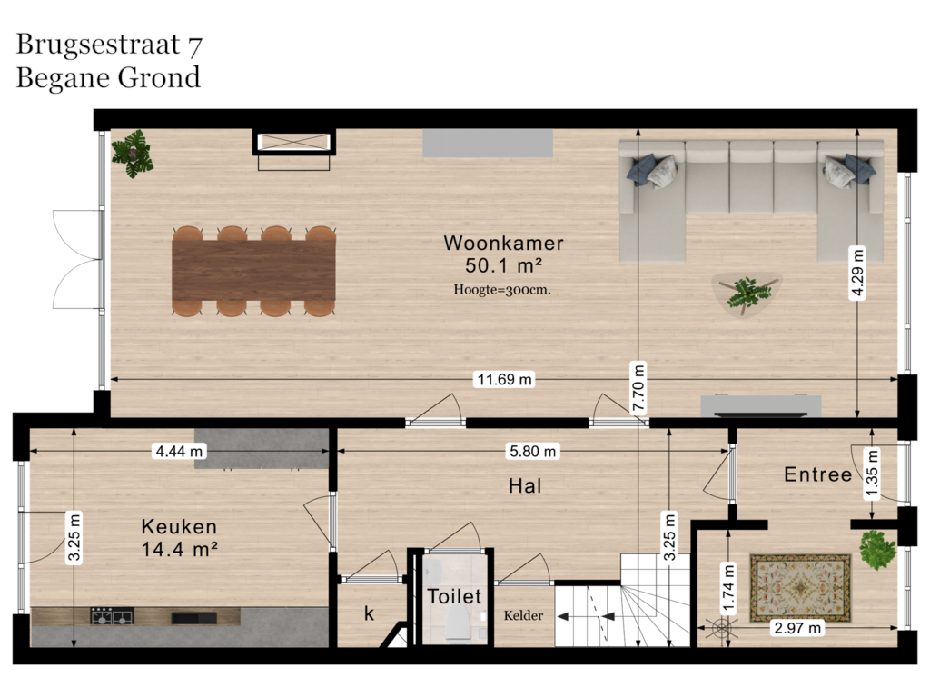 Bekijk plattegrond van Begane grond van Brugsestraat 7