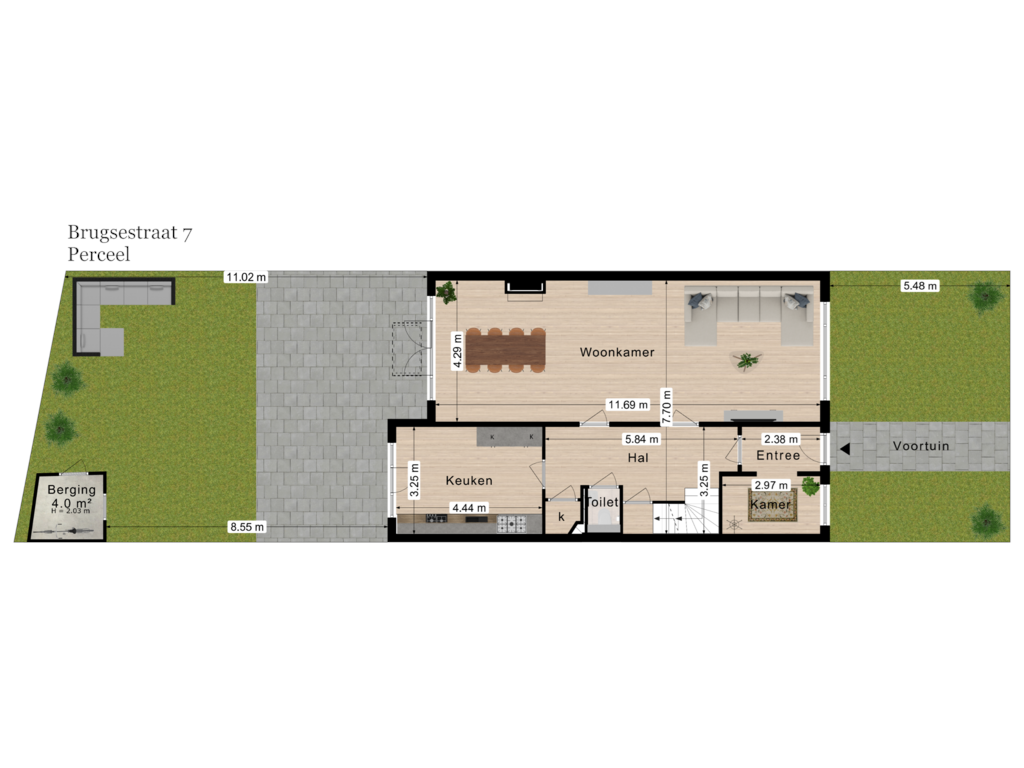 Bekijk plattegrond van Perceel van Brugsestraat 7