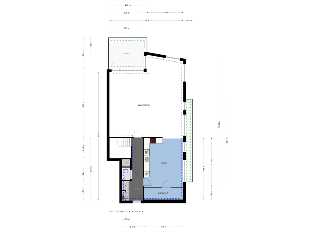 Bekijk plattegrond van 2e verdieping van Piet Smitkade 172