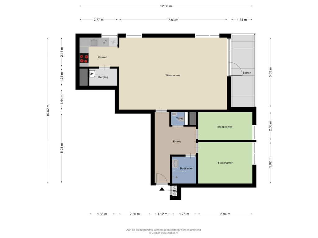 View floorplan of Appartement of De Heugden 335