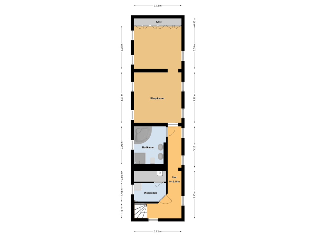 Bekijk plattegrond van Benedenverdieping van Bloklaan 22-AZG03