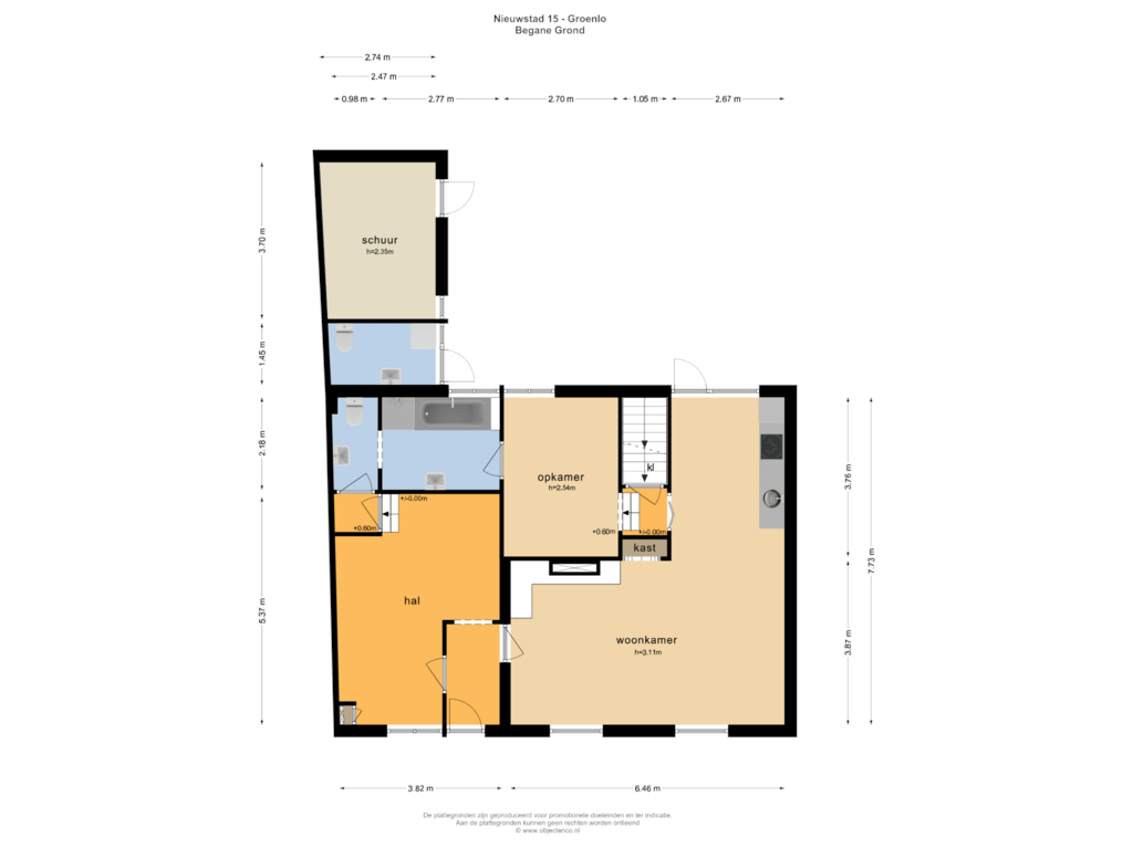 View floorplan of BEGANE GROND of Nieuwstad 15