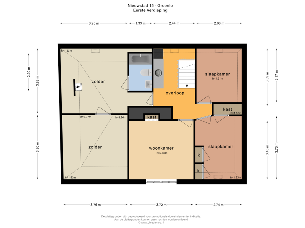 View floorplan of EERSTE VERDIEPING of Nieuwstad 15