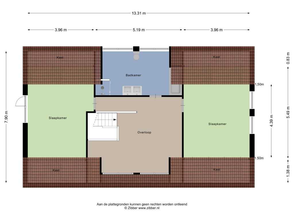 View floorplan of Eerste Verdieping of Rozenkransstraat 101