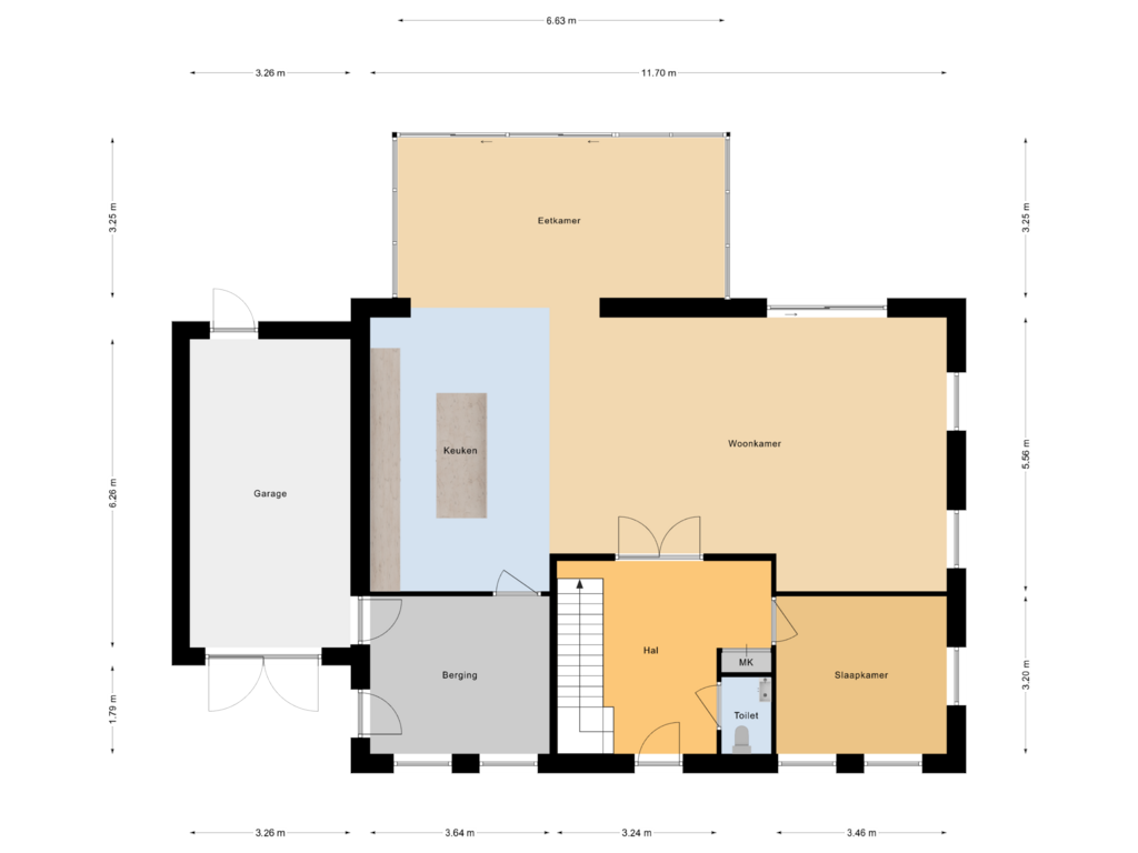 View floorplan of Begane grond of Middenweg 41