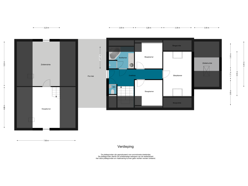 View floorplan of Verdieping of Tielsestraat 120