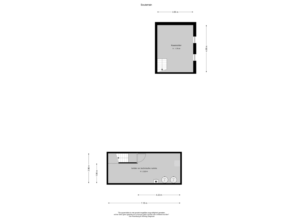 View floorplan of Souterrain of Wilnisse Zuwe 35