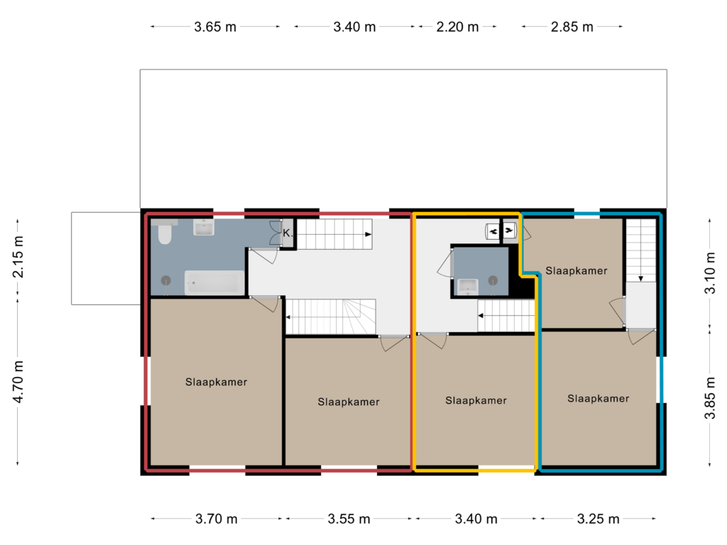 Bekijk plattegrond van Verdieping 1 van Euverem 22