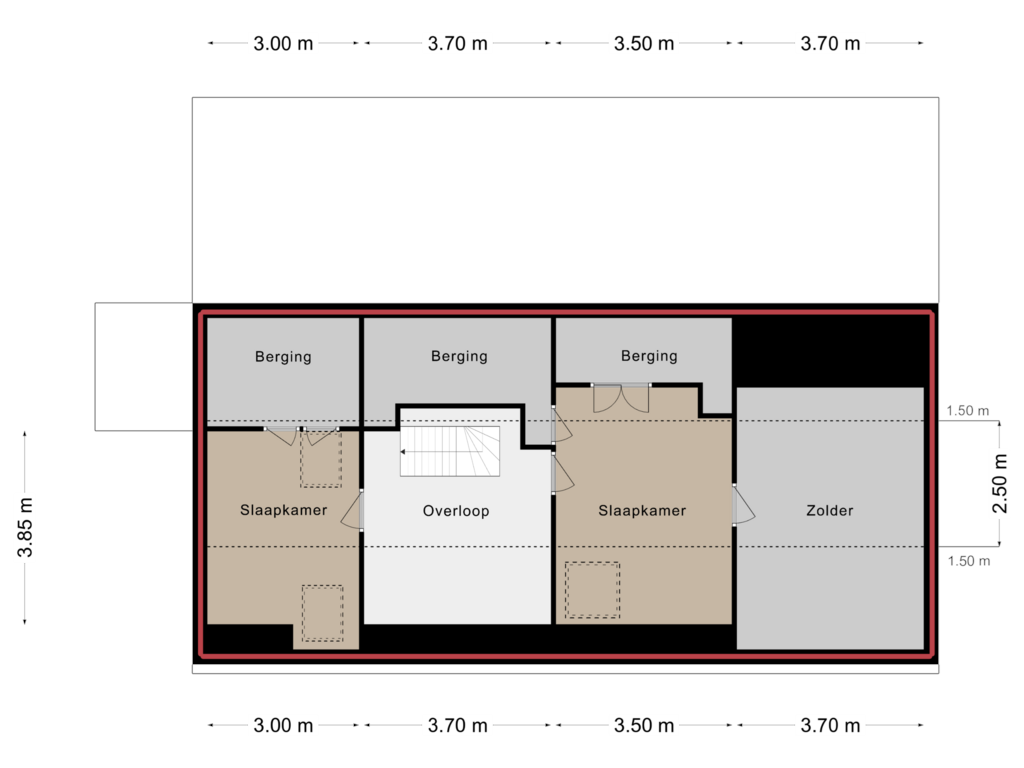 Bekijk plattegrond van Verdieping 2 van Euverem 22