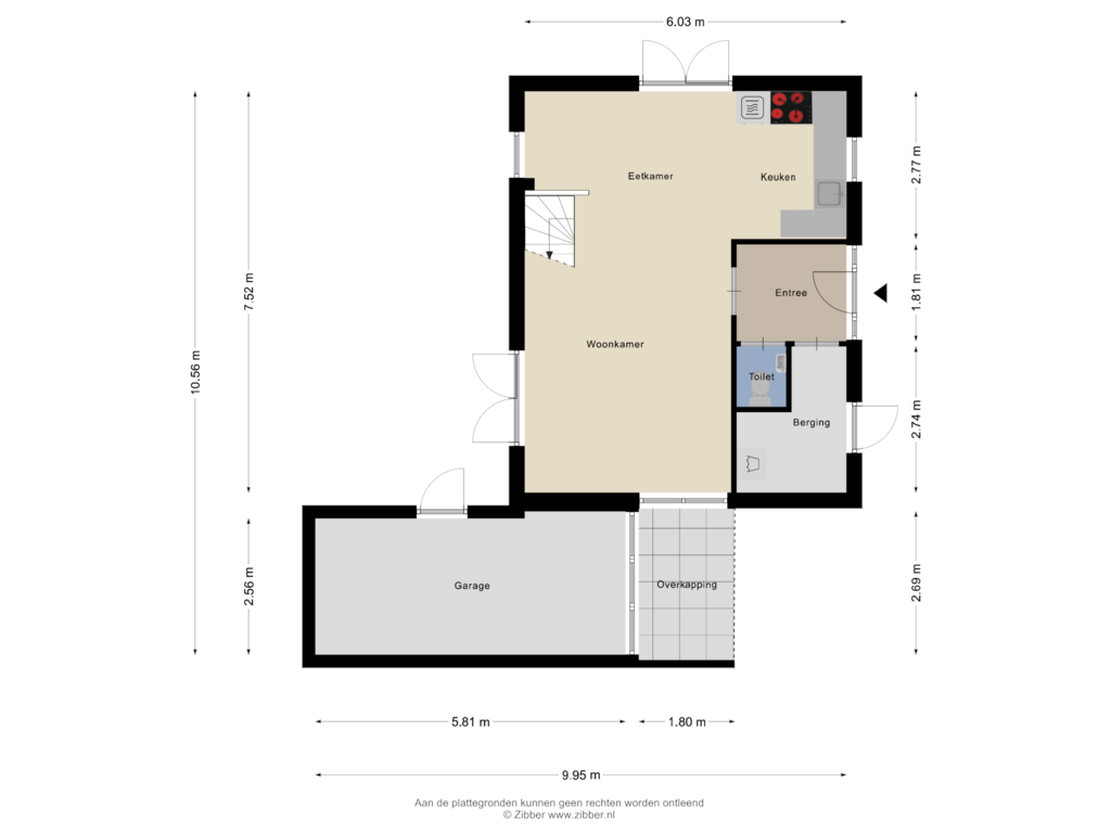 Bekijk plattegrond van Begane grond van Veersegat 9