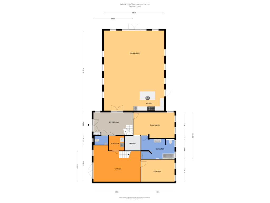 Bekijk plattegrond van Begane grond van Lekdijk 24