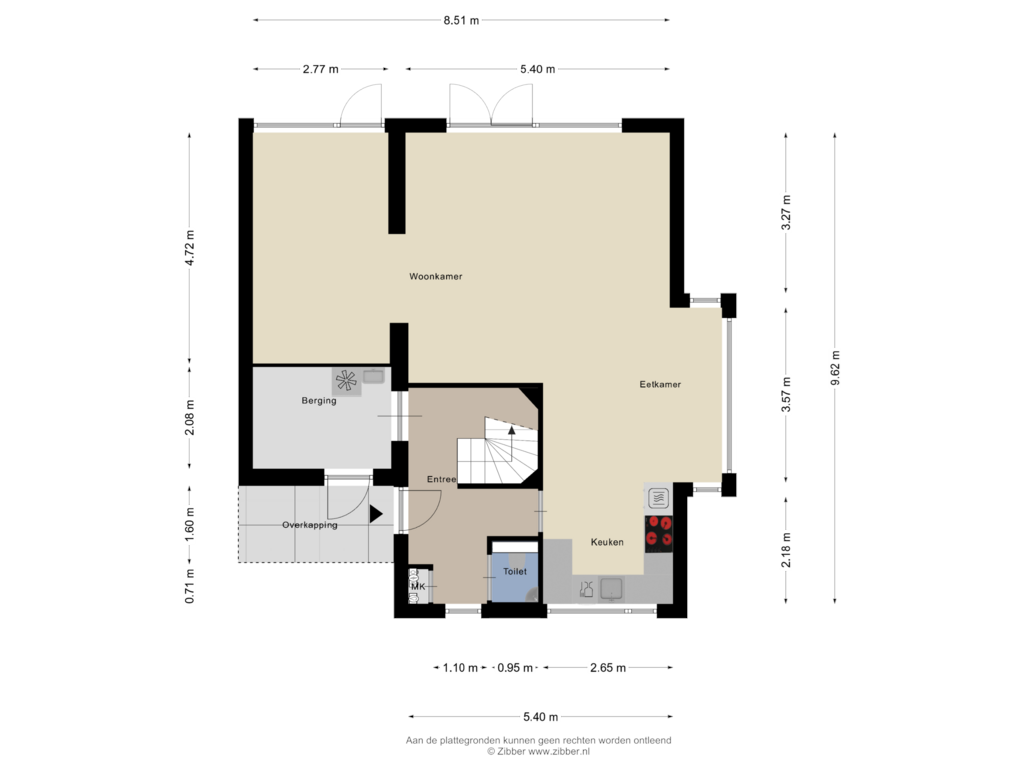 View floorplan of Begane grond of Zomervlinder 15