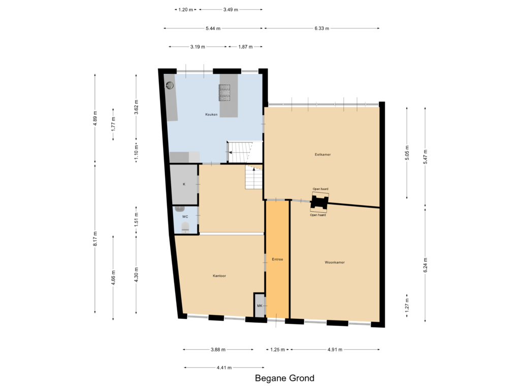 View floorplan of Begane Grond of Kerkstraat 16