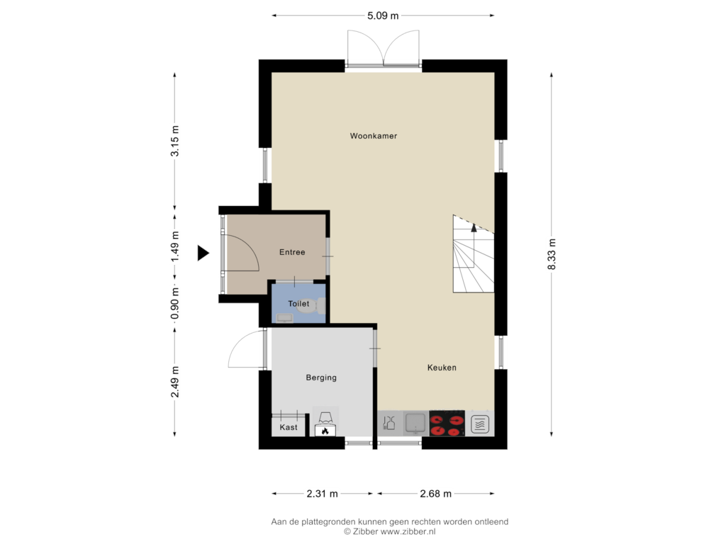 Bekijk plattegrond van Begane grond van Kering 1