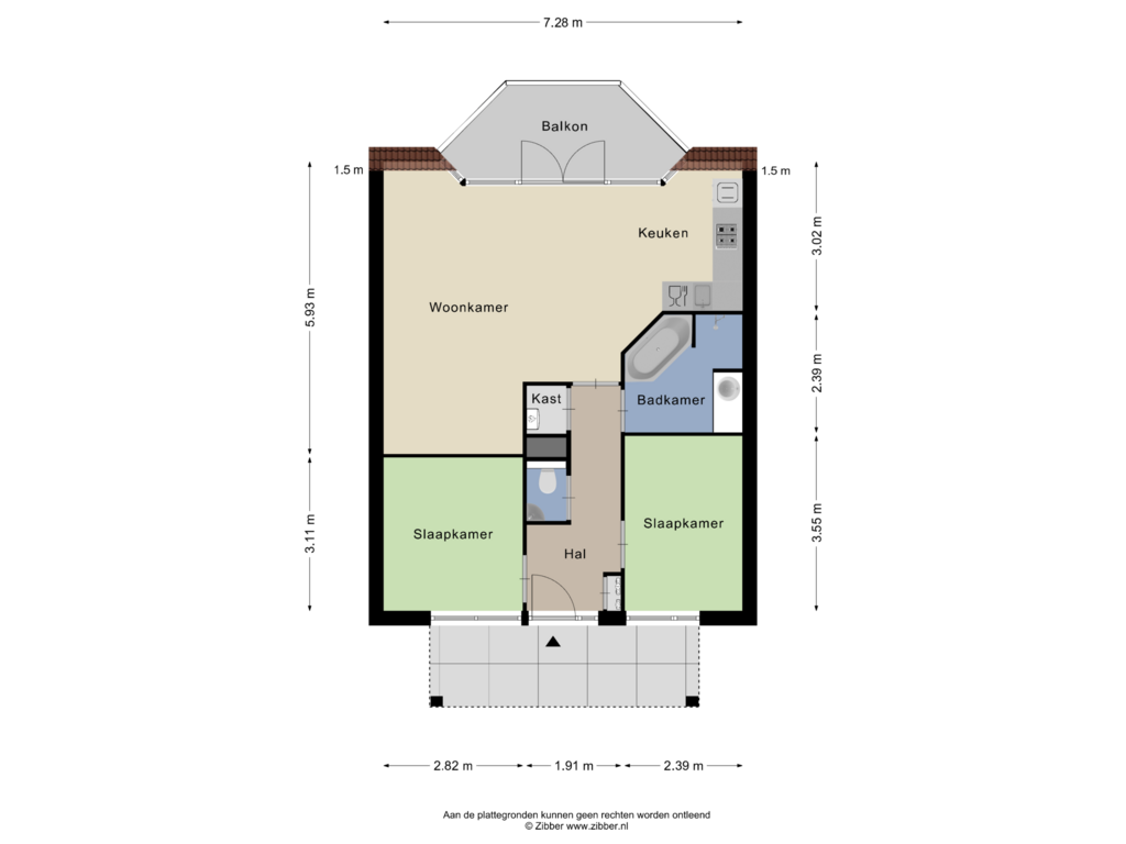 Bekijk plattegrond van Appartement van Het Veerse Bree 32