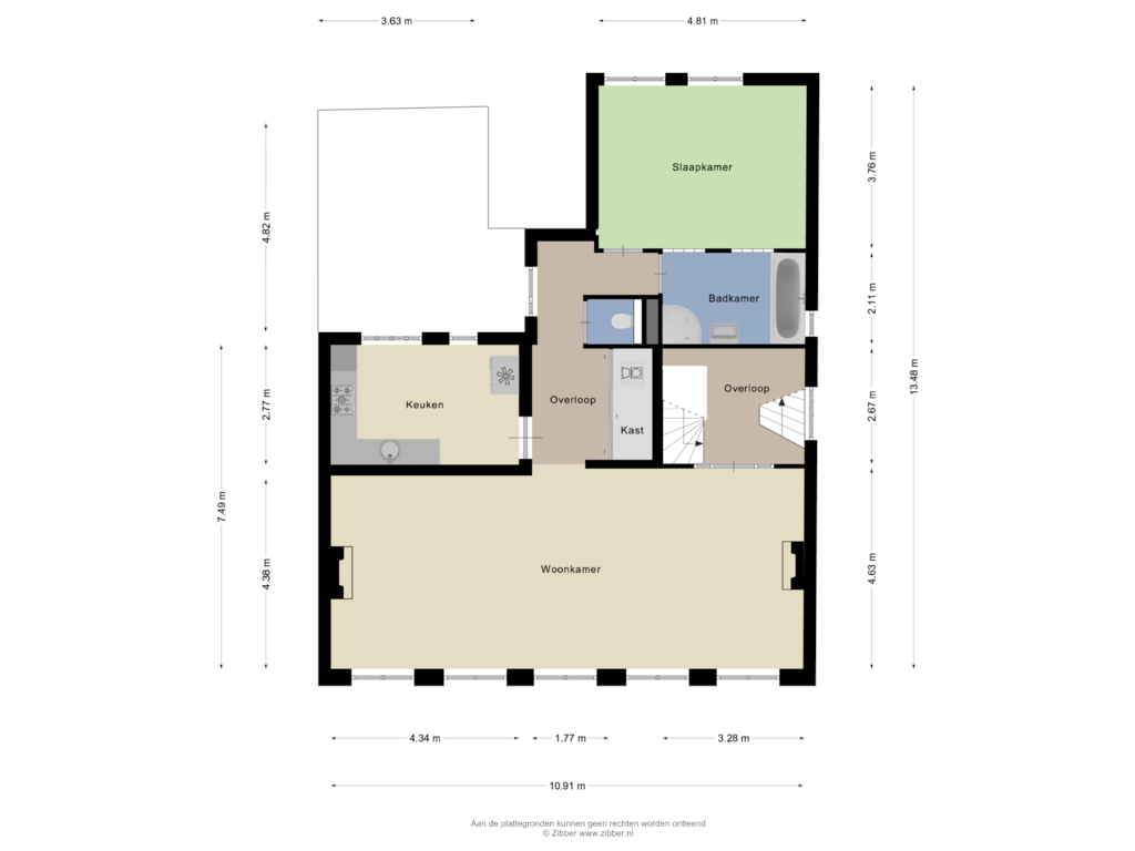 Bekijk plattegrond van Eerste verdieping van Bonifatiusplein 2