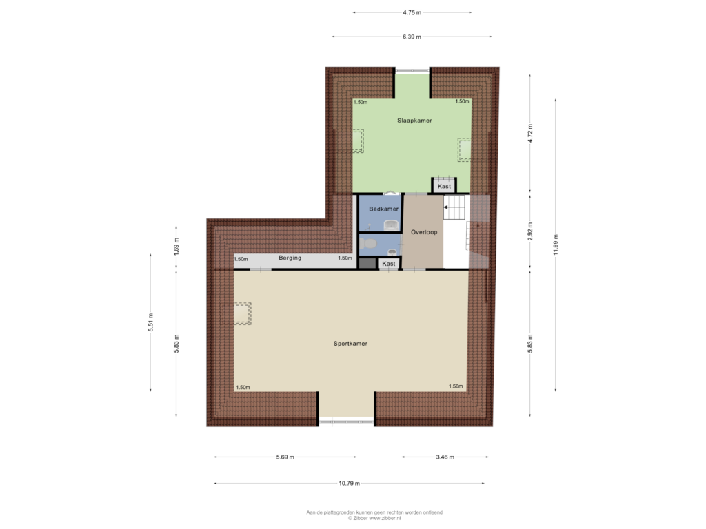 Bekijk plattegrond van Tweede verdieping van Bonifatiusplein 2