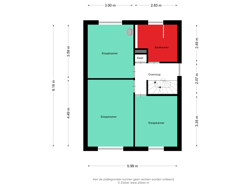 Bekijk plattegrond van Eerste Verdieping van Den Bogert 16