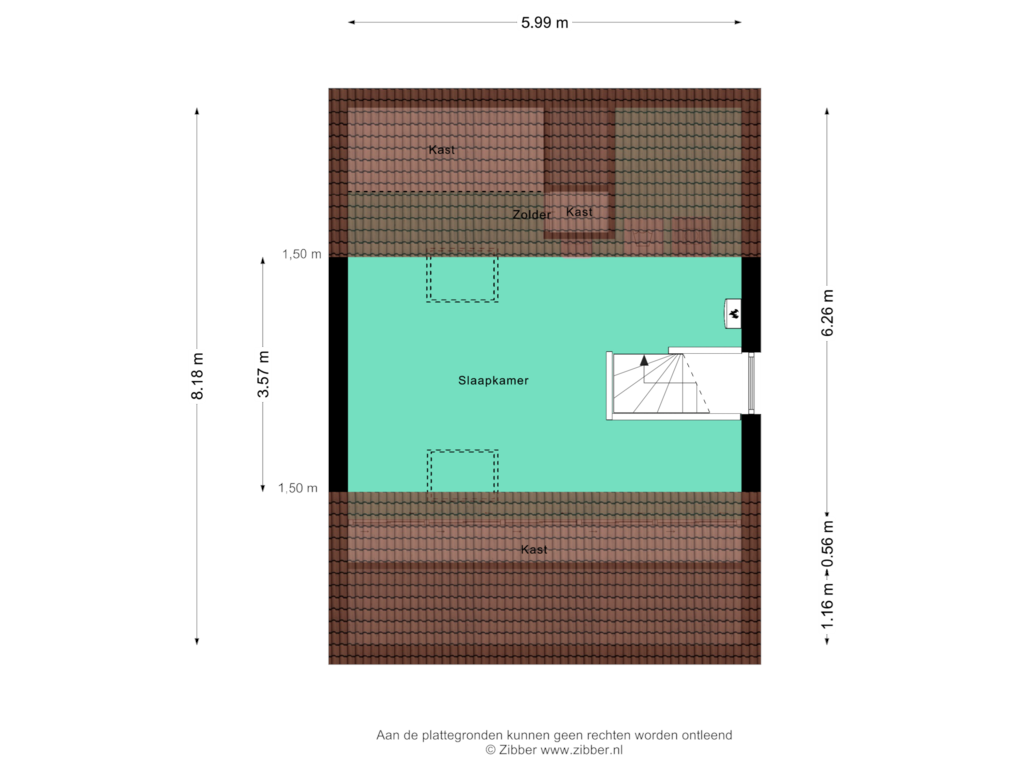 Bekijk plattegrond van Tweede Verdieping van Den Bogert 16