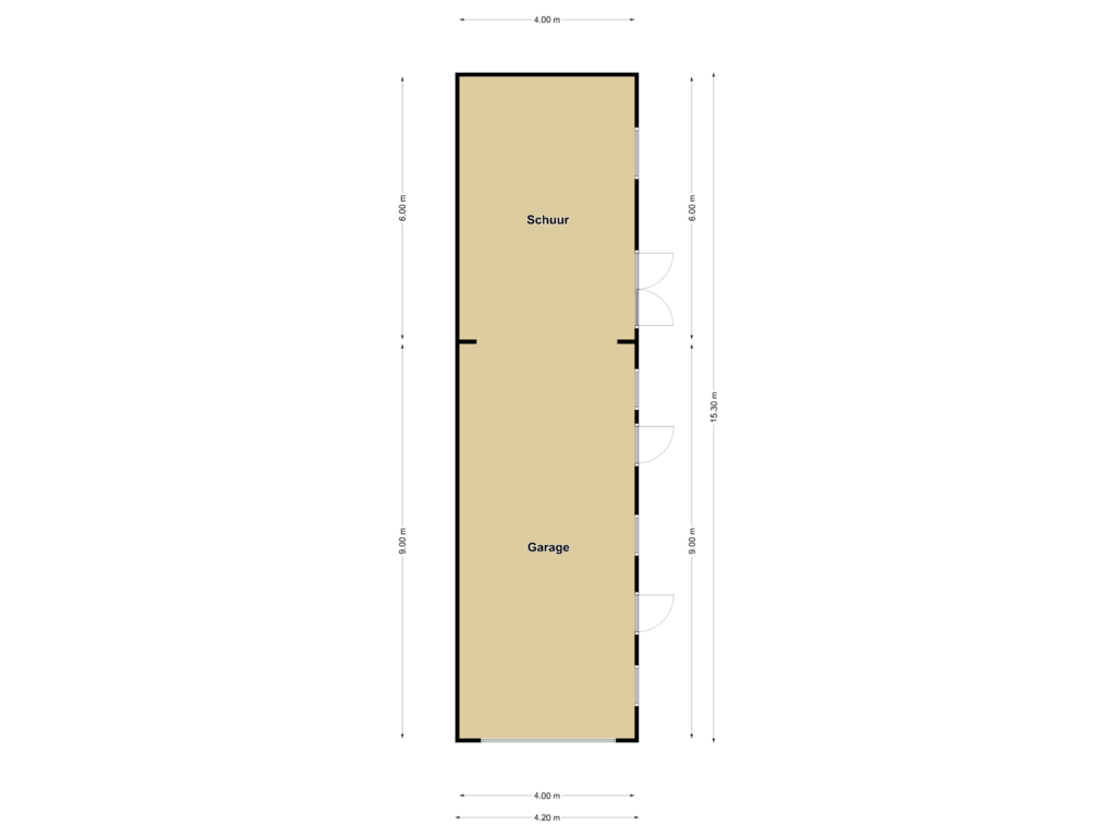 View floorplan of Garage en schuur of Schoutenkamp 3