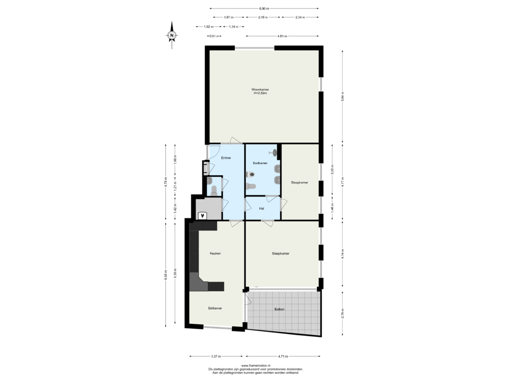 Bekijk plattegrond van Verdieping 1 van Lotte Stam-Beesestraat 80