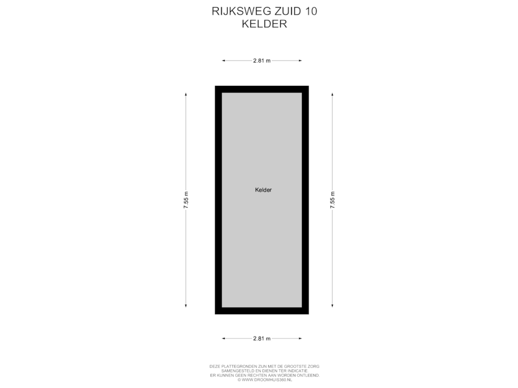 Bekijk plattegrond van Kelder van Rijksweg Zuid 10