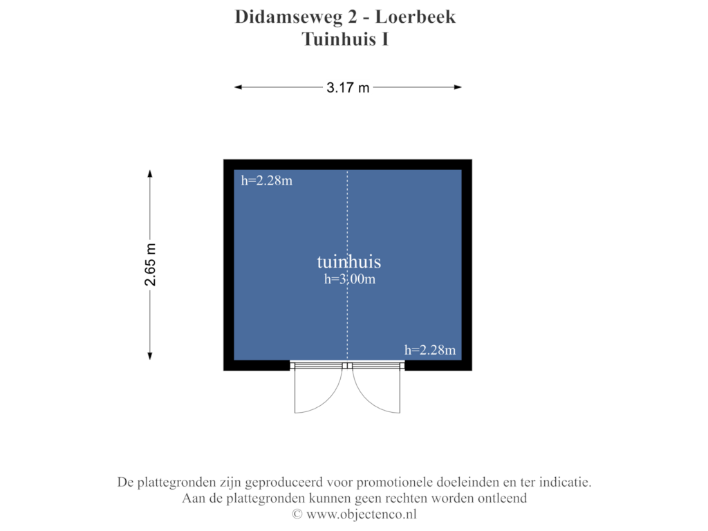 Bekijk plattegrond van Tuinhuis I van Didamseweg 2