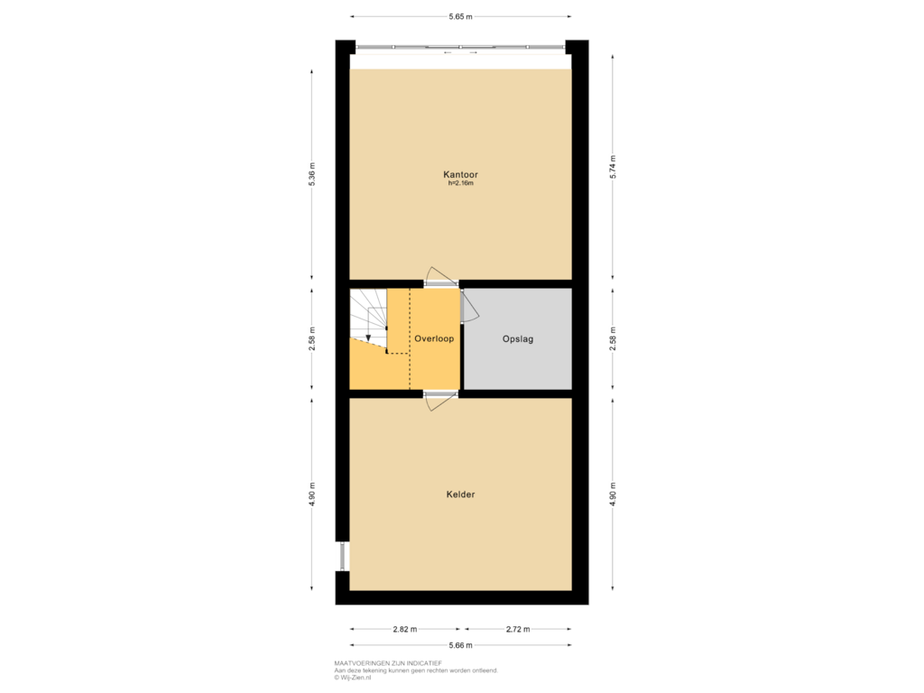 Bekijk plattegrond van Souterrain van Veerdam 21-A