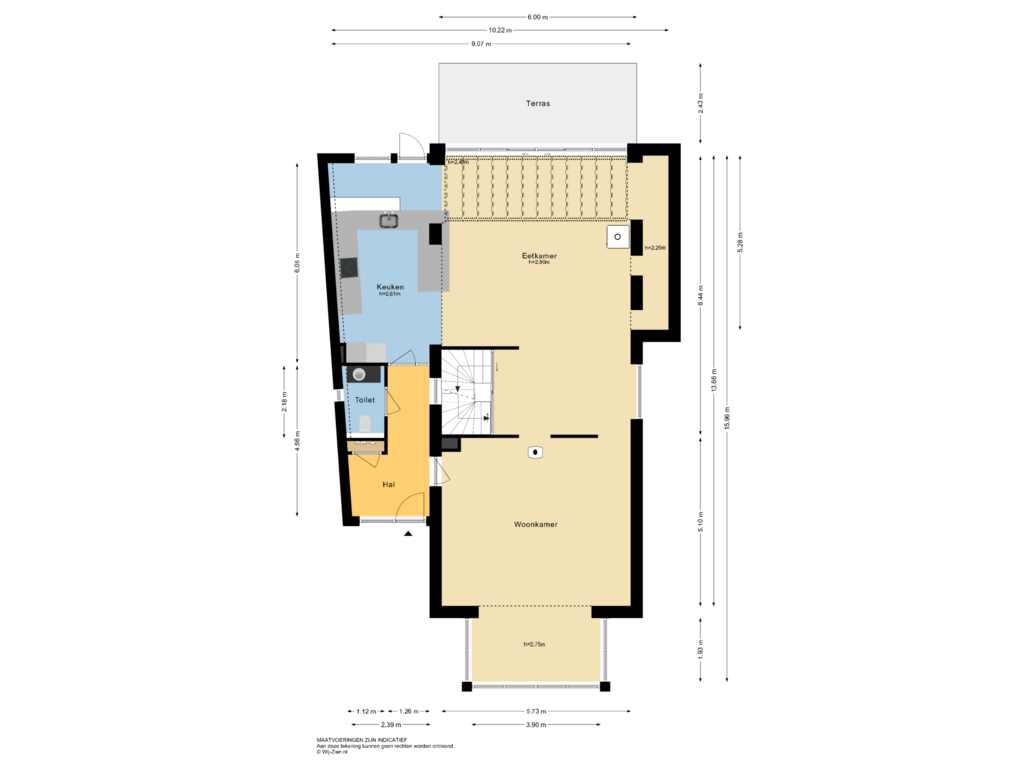 Bekijk plattegrond van Begane Grond van Veerdam 21-A