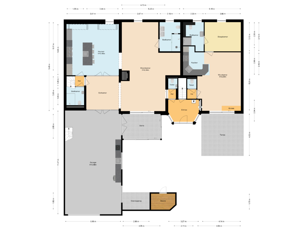 Bekijk plattegrond van Begane grond van Prins Hendriklaan 15