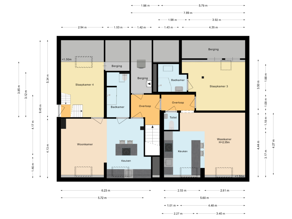 Bekijk plattegrond van Eerste verdieping Deel 2 van Prins Hendriklaan 15